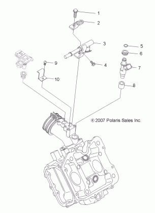 ENGINE FUEL INJECTOR - A08MN50AF / AN / AQ / AR / AS / AT / AW / AX (49ATVFUELINJECT08SP500EFI)