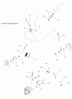 BRAKES BRAKE LINES - A08MN50AF / AN / AQ / AR / AS / AT / AW / AX (49ATVBRAKELINE08SP500)