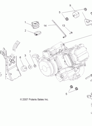 ENGINE MOUNTING - A08MN50AF / AN / AQ / AR / AS / AT / AW / AX (49ATVENGINEMTG08SP500)