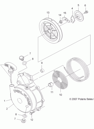 ENGINE RECOIL STARTER - A08MN50AF / AN / AQ / AR / AS / AT / AW / AX (49ATVRECOIL08SP500)