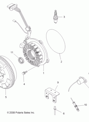 ELECTRICAL IGNITION SYSTEM - A08MN50AF / AN / AQ / AR / AS / AT / AW / AX (49ATVMAGNETO08SP500EFI)