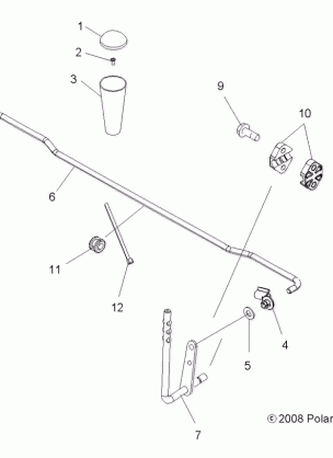 DRIVE TRAIN GEAR SELECTOR - A08MN50AF / AN / AQ / AR / AS / AT / AW / AX (49ATVGEARSELECT08SP500EFI)