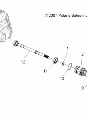 DRIVE TRAIN GEARCASE FRONT OUTPUT SHAFT - A08MN50AF / AN / AQ / AR / AS / AT / AW / AX (49ATVSHAFTOUTPUT08SP500)