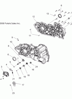 DRIVE TRAIN MAIN GEARCASE - A08MN50AF / AN / AQ / AR / AS / AT / AW / AX (49ATVGEARCASE09SP500)