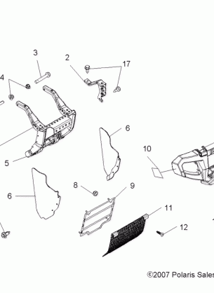 BODY FRONT BUMPER and MOUNTING - A08MN50AF / AN / AQ / AR / AS / AT / AW / AX (49ATVBUMPER08SP500)