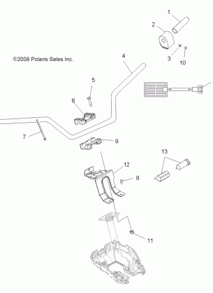 STEERING HANDLEBAR and CONTROLS - A08MN50AF / AN / AQ / AR / AS / AT / AW / AX (49ATVHANDLEBAR08EFI)