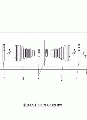 DRIVE TRAIN REAR DRIVE SHAFT - A08MN50AF / AN / AQ / AR / AS / AT / AW / AX (49ATVSHAFTDRIVERR1332654)