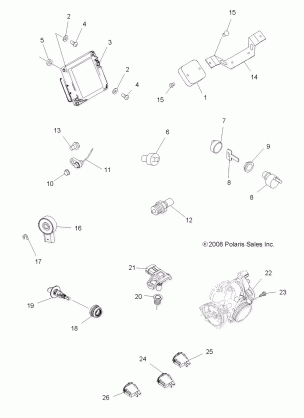 ELECTRICAL SWITCHES and SENSORS and ECM - A08MN50AF / AN / AQ / AR / AS / AT / AW / AX (49ATVELECT08EFI)