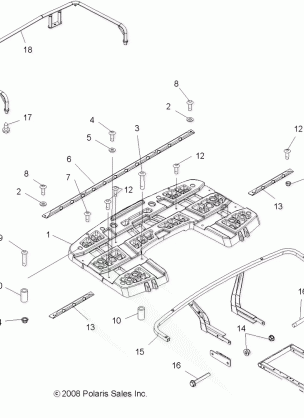 BODY REAR RACK ASM. - A08MN76AF / AL / AQ / AR / AS / AT / AX (49ATVRACKMTG08SP800EFI)