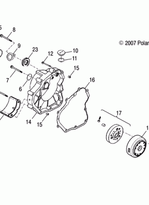 ENGINE CRANKCASE COVER RH - A08PB20AB / AD (49ATVCRANKCASECVRRH08PHX)