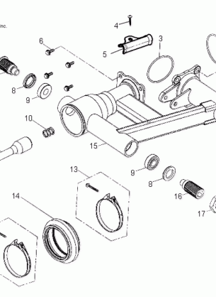 CHASSIS REAR SWING ARM - A08PB20AB / AD (49ATVSWINGARMRR07PHX)