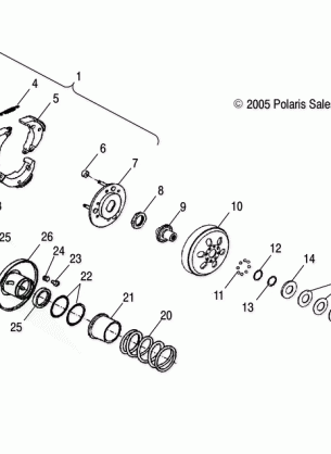 DRIVE TRAIN SECONDARY CLUTCH - A08PB20AB / AD (49ATVCLUTCHDRIVEN08PHX)