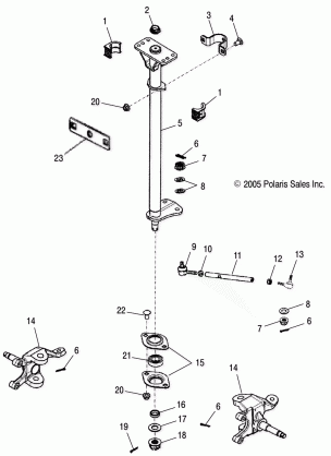 STEERING STEERING POST and TIE RODS - A08PB20AB / AD (49ATVSTEERING08PHX)