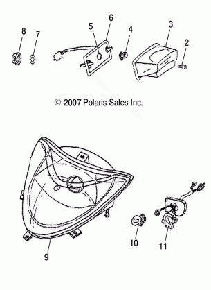 ELECTRICAL HEADLIGHT and TAILLIGHT - A08PB20AB / AD (49ATVHEADLIGHT08PHX)