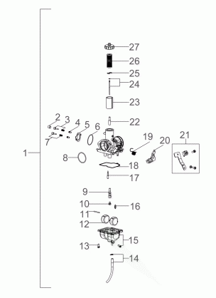 ENGINE CARBURETOR - A08PB20AB / AD (49ATVCARB08PHX)