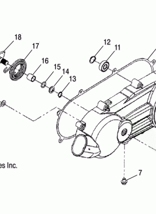 ENGINE CRANKCASE COVER LH - A08PB20AB / AD (49ATVCRANKCASECVRLH08PHX)