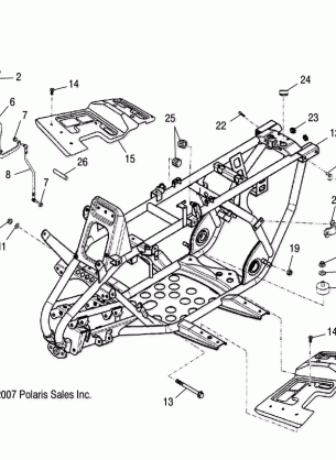 CHASSIS FRAME - A08PB20EB (49ATVFRAME08PHXQD)