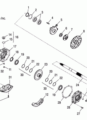 WHEELS REAR AXLE - A08PB20EB (49ATVAXLE09PHXQD)