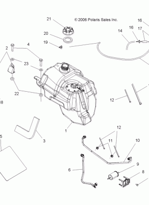 BODY FUEL TANK ASM. (BUILT 8 / 20 / 07 and BEFORE) - A08TN50AX / AZ (49ATVFUELX2500EFI)