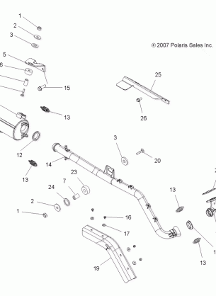 ENGINE EXHAUST SYSTEM - A08TN50EA (49ATVEXHAUST08X2500QUAD)