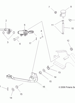 BRAKES FOOT PEDAL and MASTER CYLINDER - A08TN50EA (49ATVBRAKEFOOT08X2500QUAD)