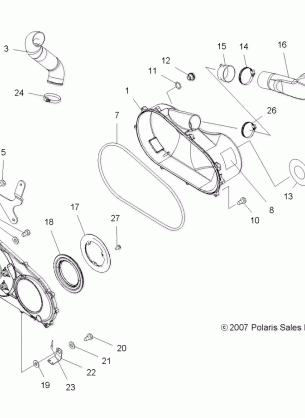 BODY CLUTCH COVER - A08BG50AA (49ATVCLUTCHCVR08SCRAM)