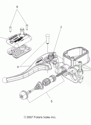 BRAKES FRONT BRAKE LEVER and MASTER CYLINDER - A08BG50AA (49ATVMCLH08SCRAM)