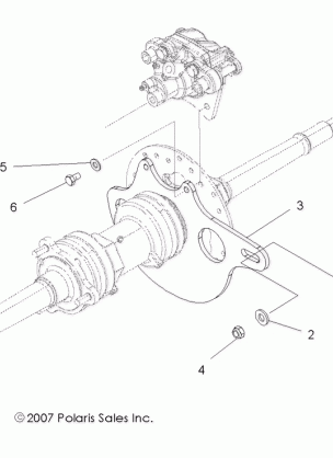 BRAKES REAR CALIPER MOUNTING - A08BG50AA (49ATVCALIPERMTG08SCRAM)