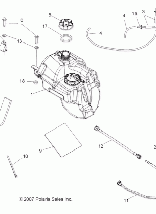 BODY FUEL TANK ASM. - A08TN76AA / AQ (49ATVFUEL08SP800INTL)