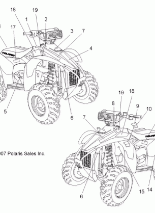 BODY DECALS - A08BG50FA (49ATVDECAL08SCRAMI)