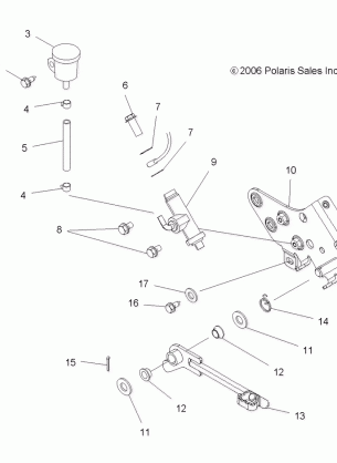 BRAKES REAR MASTER CYLINDER and PEDAL - A08CA32AA (49ATVBRAKERRBOSS)