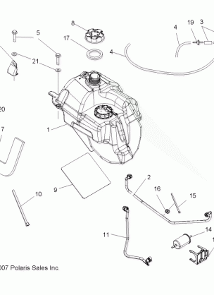 BODY FUEL TANK ASM. (BUILT 8 / 21 / 07 and AFTER) - A08DN50AF / AS / AW / AZ (49ATVFUEL08SPX25)