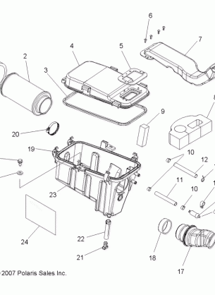 ENGINE AIR INTAKE SYSTEM - A08DN50AF / AS / AW / AZ (49ATVAIRBOX08SPX25)