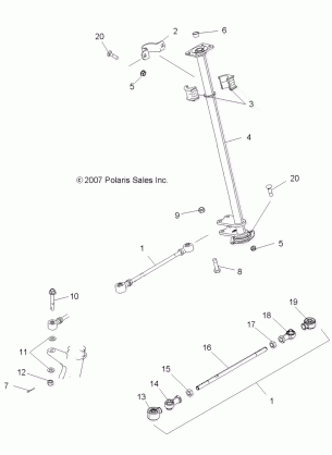 STEERING STEERING POST - A08DN50AF / AS / AW / AZ (49ATVSTEERING08SPX25)