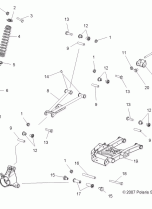 SUSPENSION REAR - A08DN50AF / AS / AW / AZ (49ATVSUSPRR08SPTRG500)