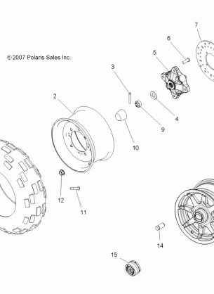 WHEELS FRONT - A08DN50AF / AS / AW / AZ (49ATVWHEELFRT08SPTRG500)