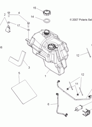 BODY FUEL TANK ASM. (BUILT 12 / 02 / 07 and AFTER) - A08DN50EA (49ATVFUEL08SPTRG500QD)