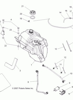 BODY FUEL TANK ASM. - A08DN76AF / AL / AS (49ATVFUEL08SPTRG800AF)