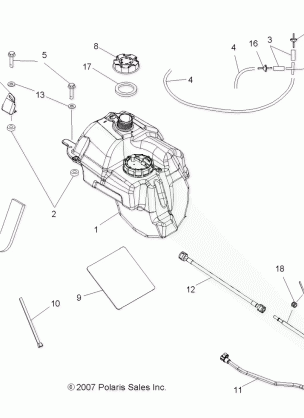 BODY FUEL TANK ASM. - A08DN76AG / AH / AJ (49ATVFUEL08SPTRG800AG)