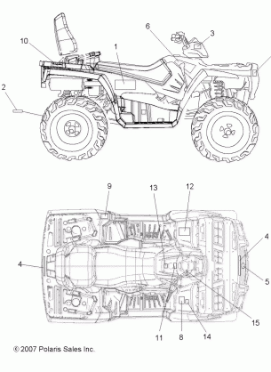 BODY DECALS - A08DN76AF / AG / AH / AL / AJ / AS (49ATVDECAL08SPTRG800)