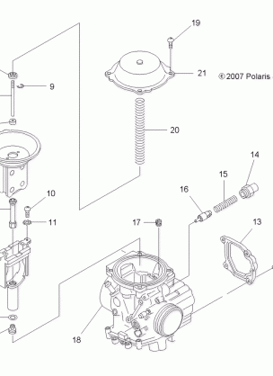 ENGINE CARBURETOR UPPER - A07LB27AA / AC / LH27AA / AB / AC / AD / AL (49ATVCARB07HAWK)