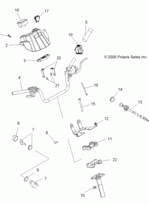 HANDLEBAR and CONTROLS - A07LB27FA / LH27FB (49ATVHANDLEBAR07HAWKI)