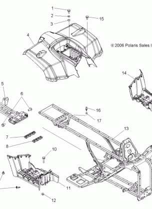 CAB REAR FRAME and FOOTWELLS - A07LB27FA / LH27FB (49ATVCABRR07HAWKI)