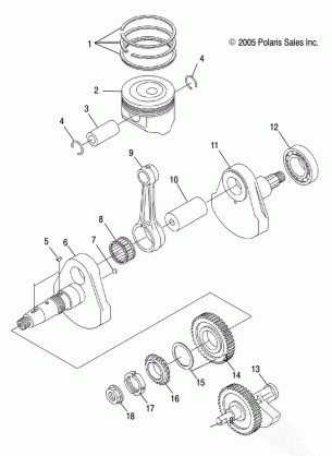 ENGINE CRANKSHAFT and PISTON - A07LB27FA / LH27FB (4999202079920207D03)