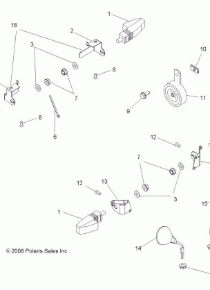 TURN SIGNALS and HORN - A07LB27FA / LH27FB (49ATVTURNSIG07HAWKI)