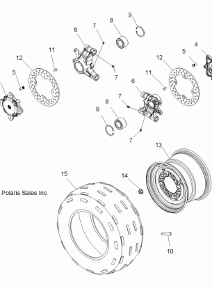 WHEEL REAR and HUB REAR - A07LB27FA / LH27FB (49ATVWHEELREAR07HAWKI)