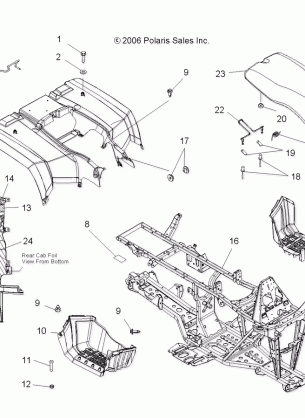 CAB REAR SEAT and FRAME - A07MH46AA / AZ (49ATVCABRRSP450)