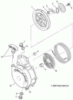 ENGINE RECOIL STARTER - A07MH50AB / AL / AQ / AX / AY / AZ / MN50AF / AN / AT / AY (4999200139920013D13)