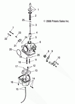 ENGINE CARBURETOR - A07PB20AA / AD (49ATVCARB07PHX)