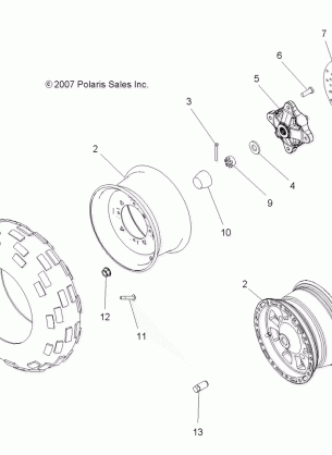 WHEEL FRONT - A07TH76AU / TN76AF / AL / AU (49ATVWHEELFRTX2500EFI)